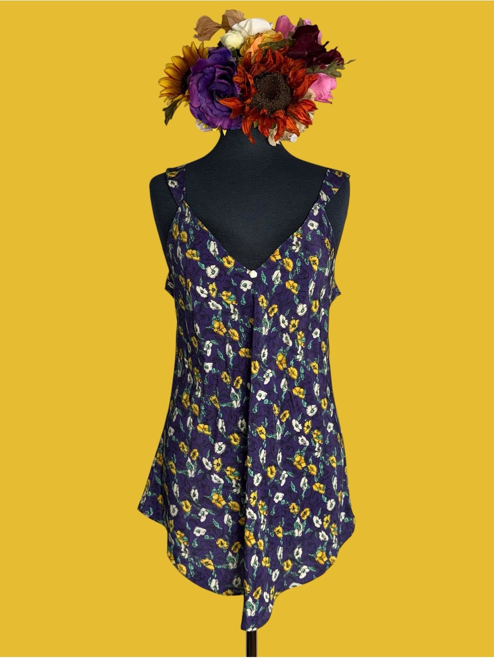 Lily of France Purple Floral V-Neck slip